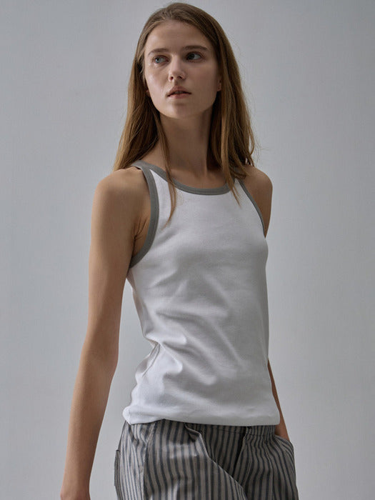 Facade Pattern Ringer Cotton Sleeveless