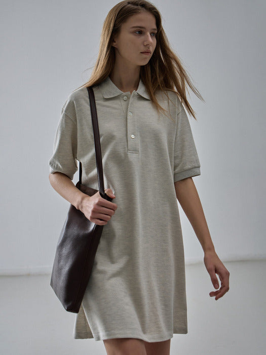 Facade Pattern Timeless Pique Dress oatmeal