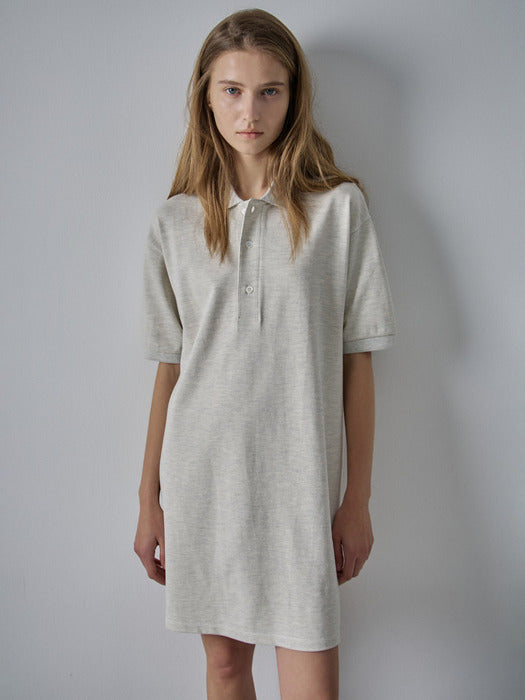 [facade pattern] Timeless Pique One-Piece Dress - Oatmeal