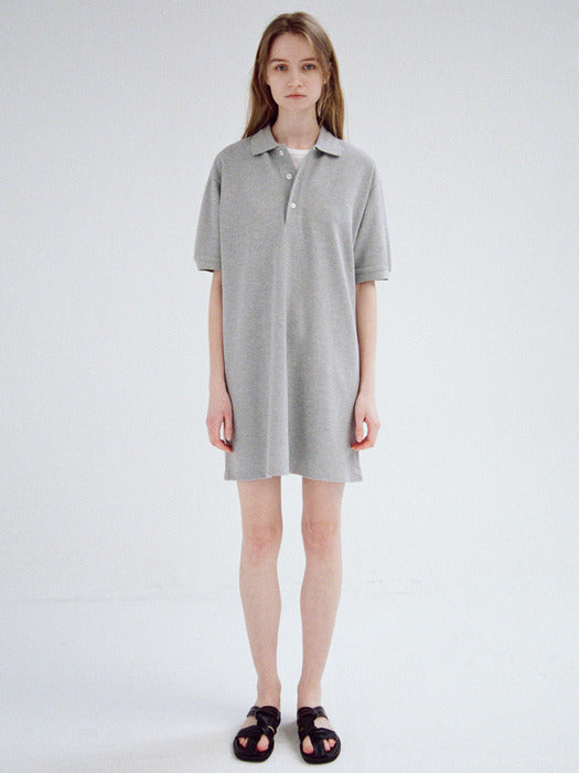 [facade pattern] Timeless Pique Top - Melange Grey