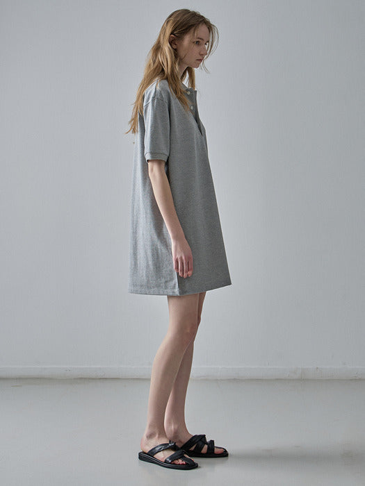 Facade Pattern Timeless Pique Dress melange grey