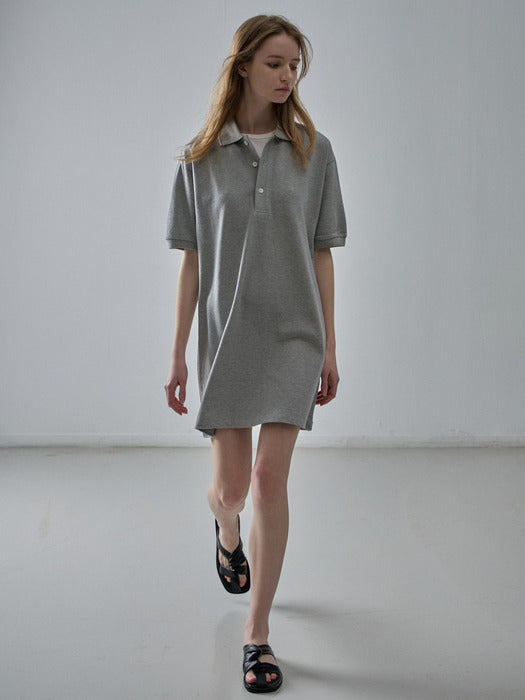 [facade pattern] Timeless Pique Top - Melange Grey