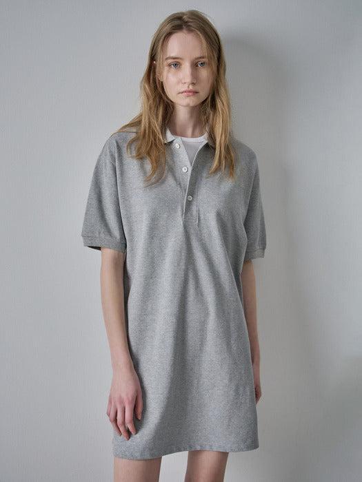 Facade Pattern Timeless Pique Dress melange grey