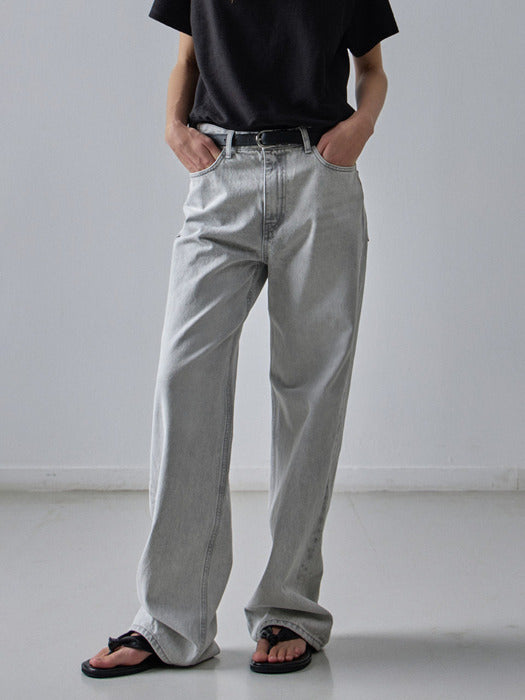 [facade pattern] Classic Straight Denim_light grey
