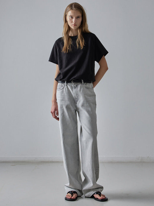 [facade pattern] Classic Straight Denim_light grey