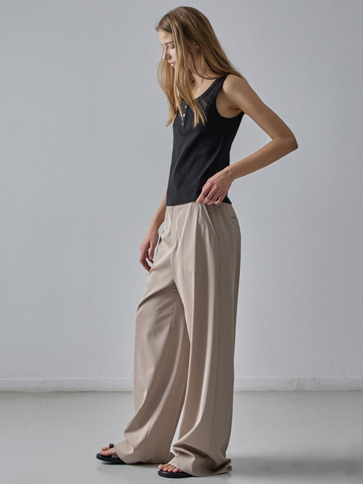 [facade pattern] Summer Relaxation Pants - Beige