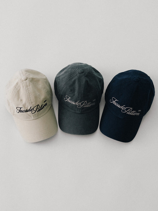 [facade pattern] Washed Cotton Ball Cap (3 colors)