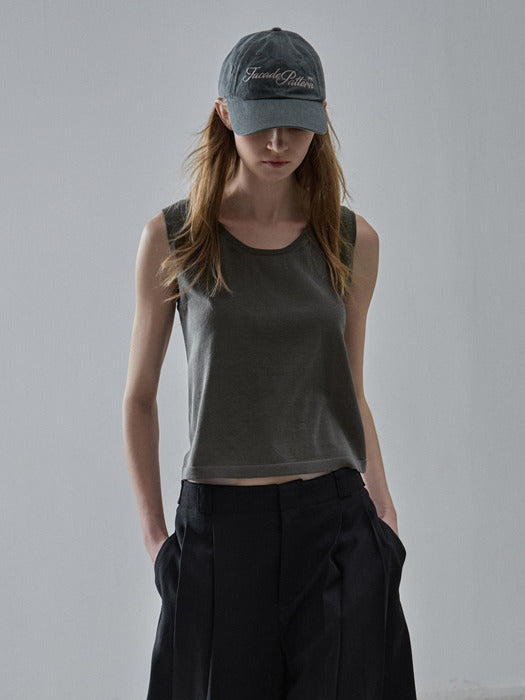 [facade pattern] Washed Cotton Ball Cap_3color