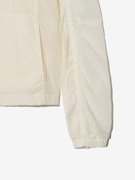 Lightweight Ripstop Shirred Hooded Windbreaker_FS2JKH2152F_OWH