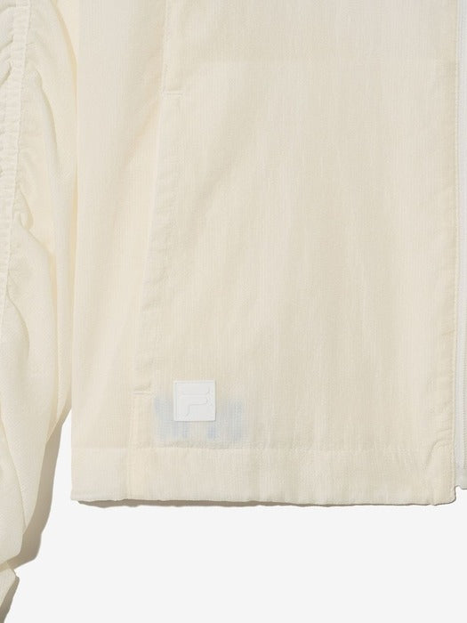 Lightweight Ripstop Shirred Hooded Windbreaker_FS2JKH2152F_OWH