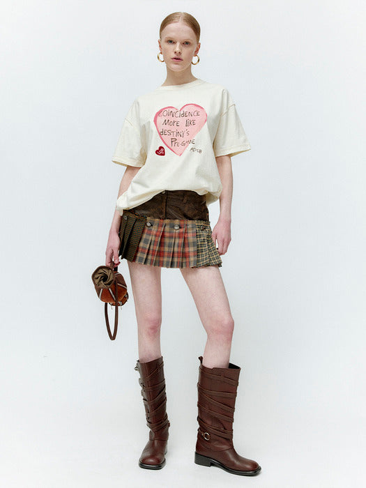 [andersson bell] UNISEX HEART MESSAGE T-SHIRT atb1251u(ECRU)