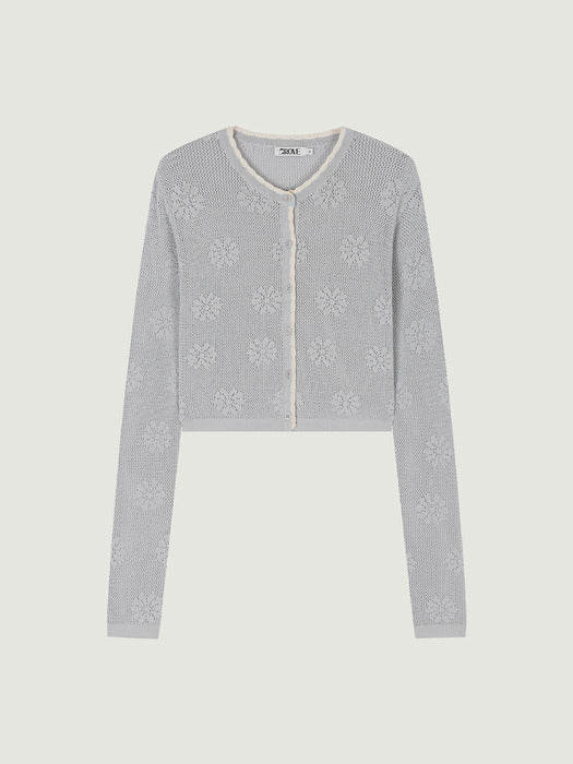 Grove 25Ss Daisy Knit Cardigan (Grey)