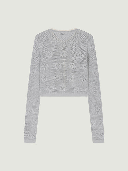 Grove 25Ss Daisy Knit Cardigan (Grey)