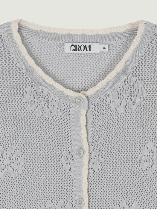 Grove 25Ss Daisy Knit Cardigan (Grey)