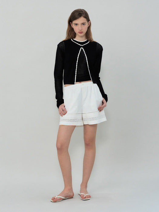 Grove 25Ss Daisy Knit Cardigan (Black)