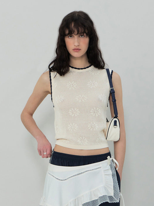 Grove 25Ss Daisy Knit Top (Ivory)