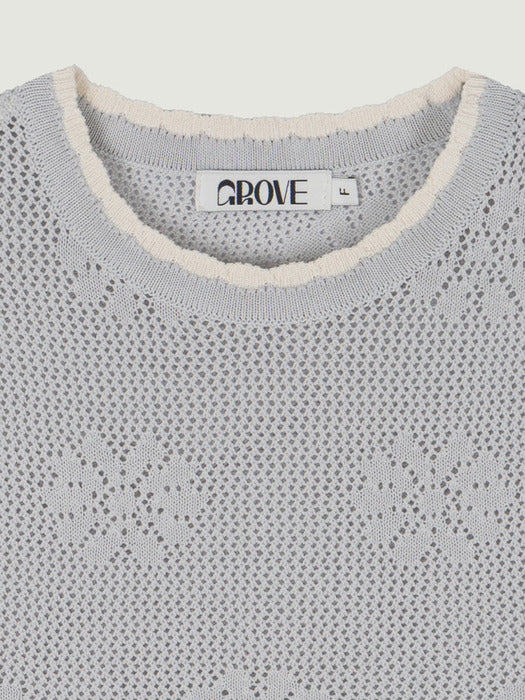 Grove 25Ss Daisy Knit Top (Grey)