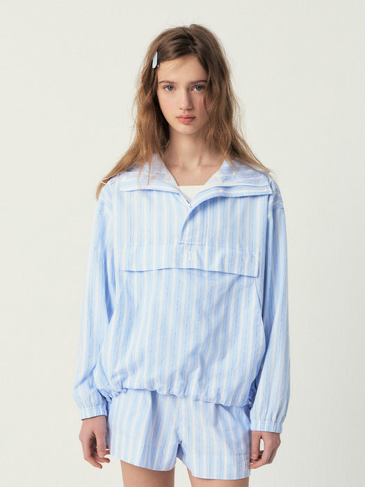 [grove] 25Ss Elio Stripe Anorak Jumper (Blue Stripe)