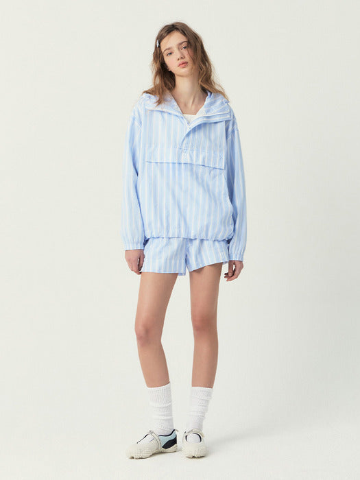 [grove] 25Ss Elio Stripe Anorak Jumper (Blue Stripe)