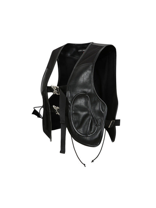 [andersson bell] SINA FAUX LEATHER VEST awa598w(BLACK)