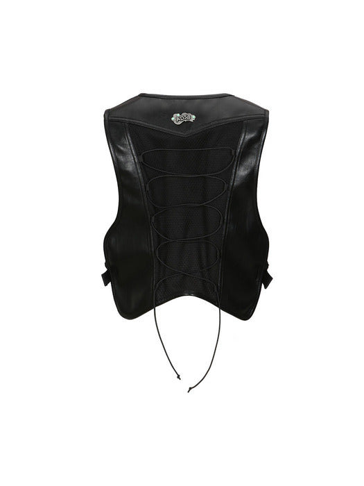 [andersson bell] SINA FAUX LEATHER VEST awa598w(BLACK)