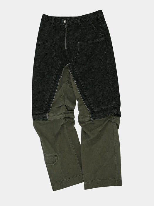 [andersson bell] MILLY DETACHABLE CARPENTER JEANS apa691m(BLACK/KHAKI)
