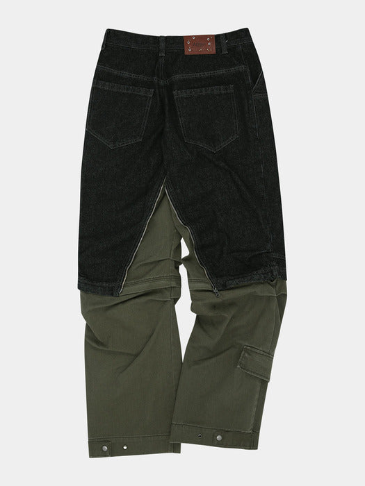 [andersson bell] MILLY DETACHABLE CARPENTER JEANS apa691m(BLACK/KHAKI)