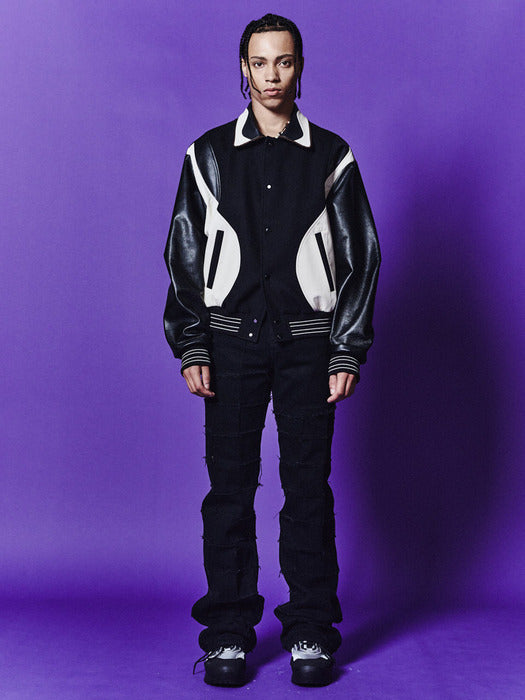 [andersson bell] ROBYN VARSITY JACKET awa584m(BLACK)