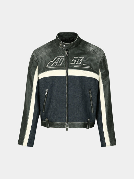 [andersson bell] 24 RACING LEATHER JACKET awa591m(BLACK)