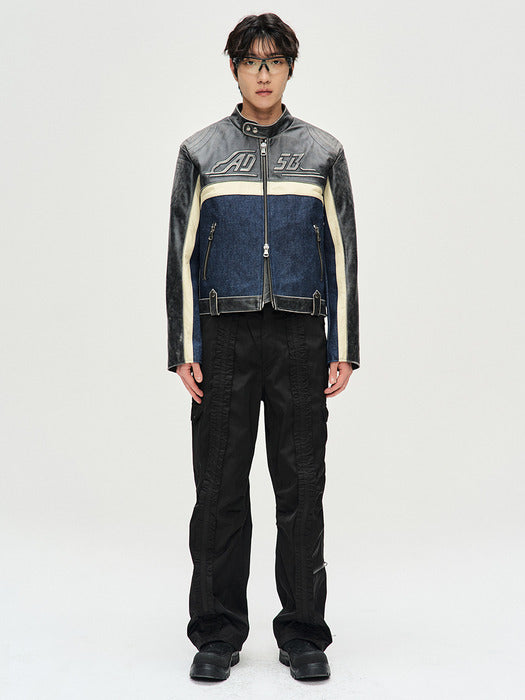 [andersson bell] 24 RACING LEATHER JACKET awa591m(BLACK)