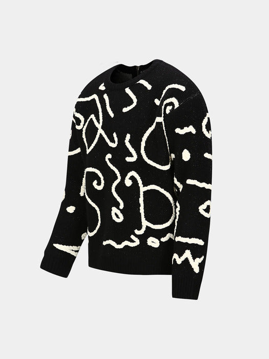 [andersson bell] ADSB LOGO CREW-NECK SWEATER atb1068m(BLACK)