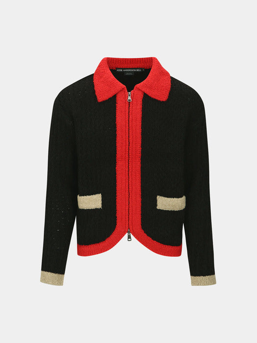 [andersson bell] ELASS COLOR BLOCK CARDIGAN atb1075m(BLACK)