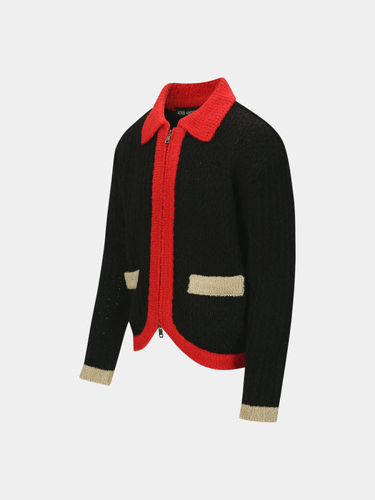 [andersson bell] ELASS COLOR BLOCK CARDIGAN atb1075m(BLACK)