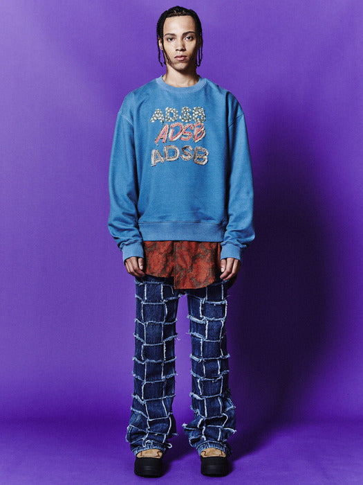 (ESSENTIAL) ADSB PATCH LOGO SWEATSHIRT atb1085u(BLUE)