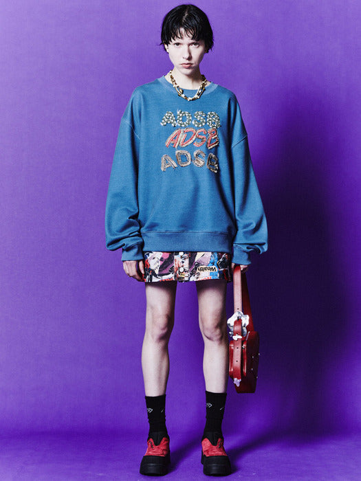 (ESSENTIAL) ADSB PATCH LOGO SWEATSHIRT atb1085u(BLUE)