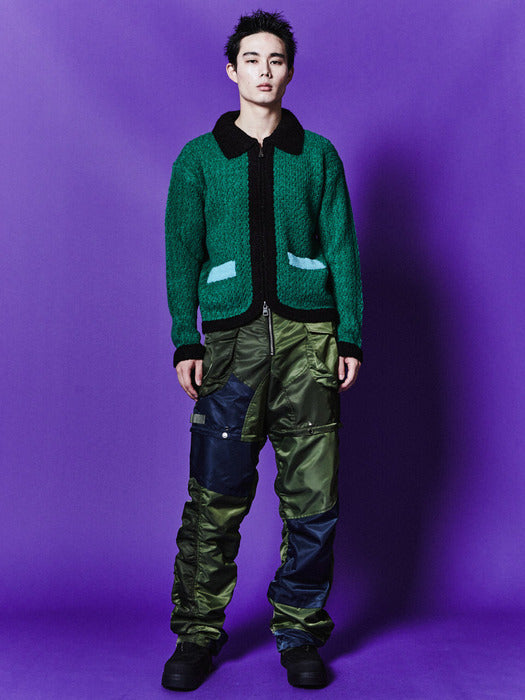 [andersson bell] DETACHABLE PATCHWORK CARGO PANTS apa697m(BLACK)