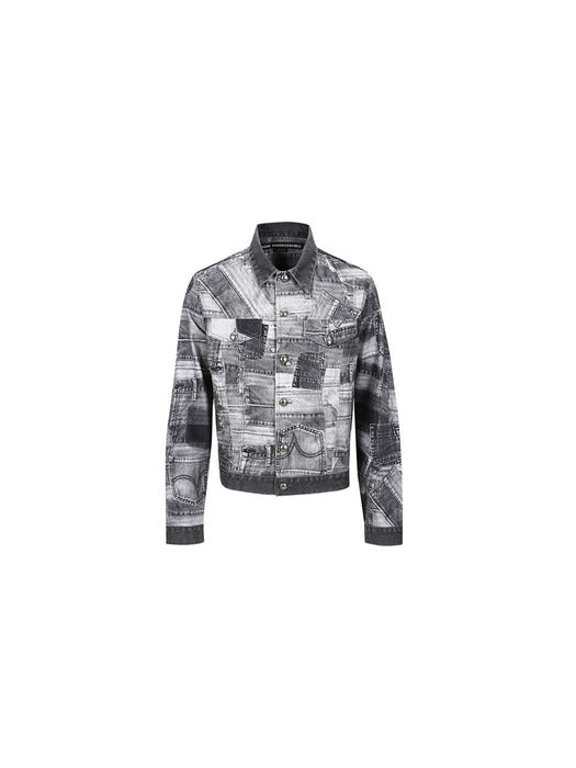 BRNO PATCHWORK PRINTED JACKET awa563m(BLACK)