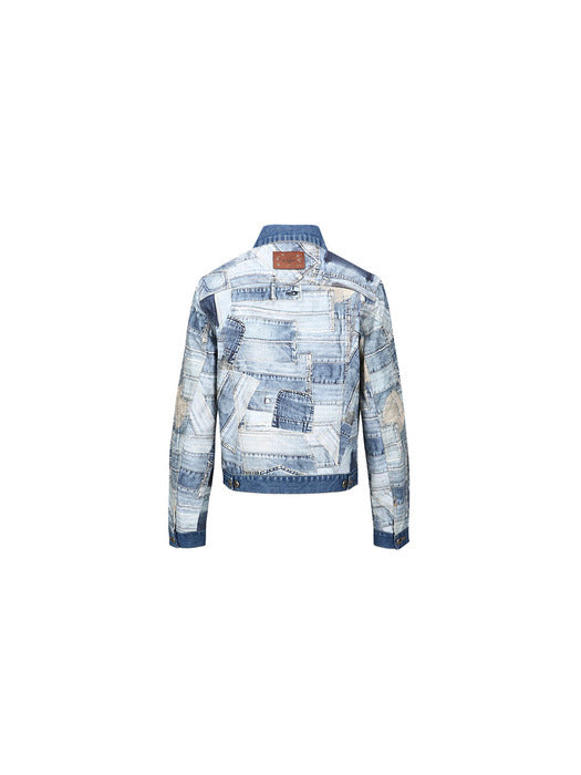 BRNO PATCHWORK PRINTED JACKET awa563m(BLUE)