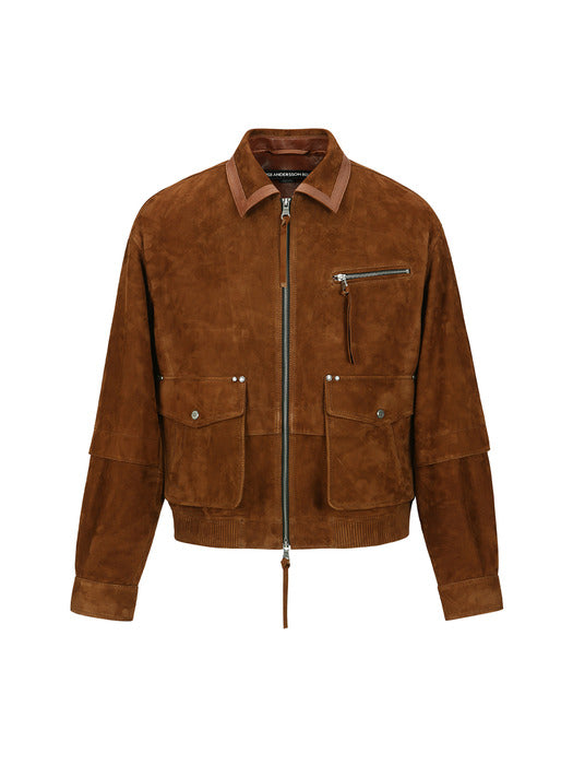 [andersson bell] MIKOOS SUEDE BOMBER JACKET awa673m(BROWN)