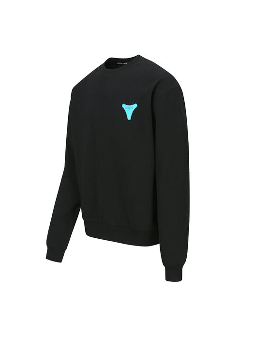 [andersson bell] UNISEX STOOL PATCH LOGO SWEATSHIRTS atb1272u(BLACK)