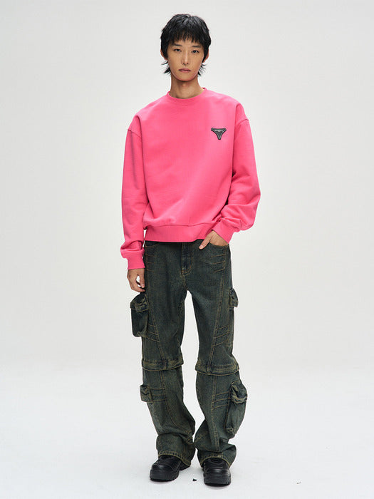 [andersson bell] UNISEX STOOL PATCH LOGO SWEATSHIRTS atb1272u(PINK)