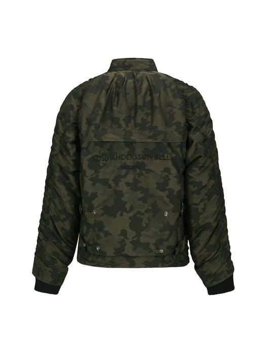 CAMOUFLAGE LACE-UP PADDED JUMPER awa622m(GREEN)