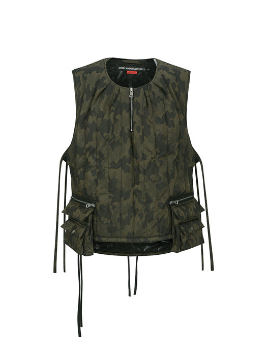 CAMOUFLAGE PADDED TURTLE VEST awa643m(GREEN)