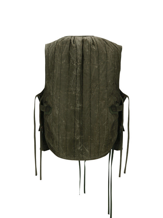 [andersson bell] WAX COATED PADDED TURTLE VEST awa644m(KHAKI)