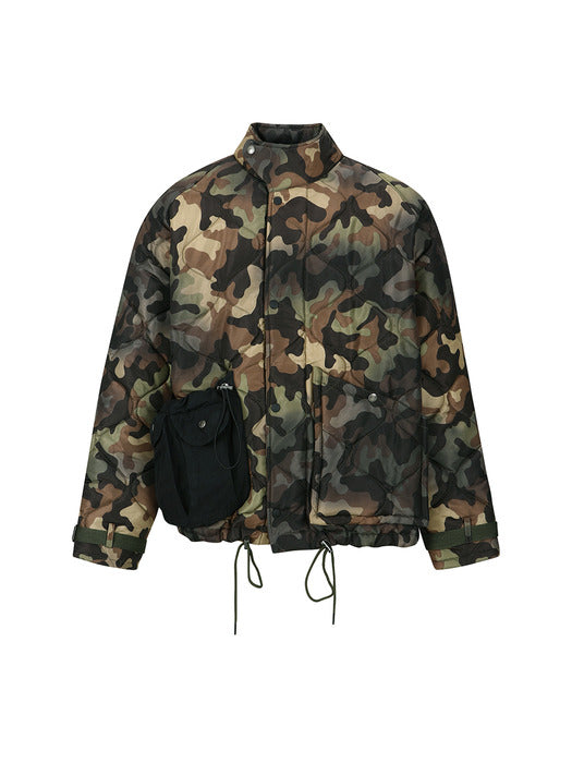 [andersson bell] NEW MULTI-POCKET CAMOUFLAGE QUILTED JUMPER awa693m(SAND)