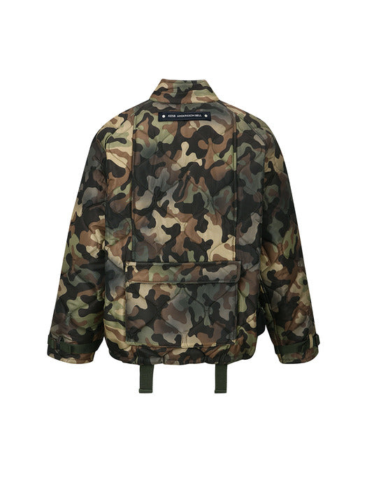 [andersson bell] NEW MULTI-POCKET CAMOUFLAGE QUILTED JUMPER awa693m(SAND)