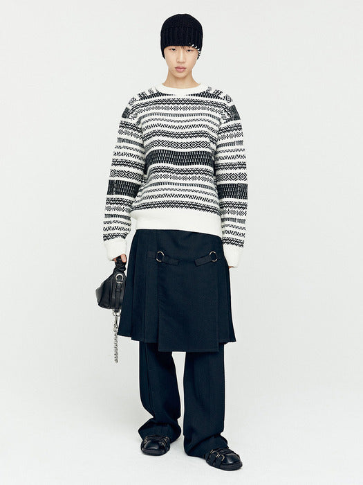 [andersson bell] NORDIC CREW-NECK SWEATER atb1162m(ECRU)
