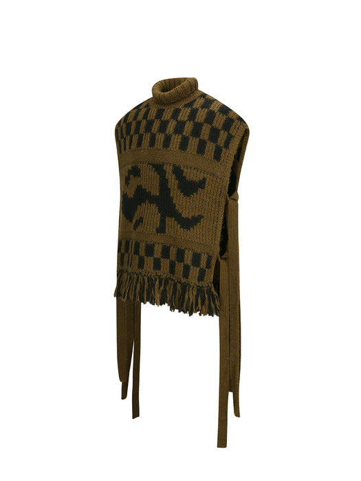 [andersson bell] WAVE SLIT VEST atb1166m(BROWN/BLACK)