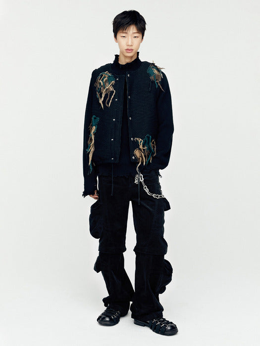 [andersson bell] MILANO CORDUROY CARGO PANTS apa751m(BLACK)
