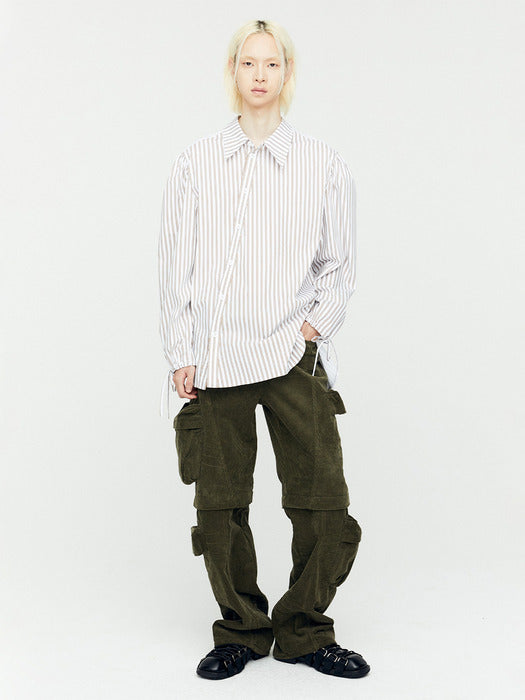 [andersson bell] MILANO CORDUROY CARGO PANTS apa751m(KHAKI)